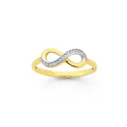 9ct Gold Diamond Infinity Ring in White