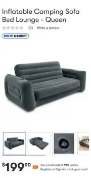 Intex 2x2.2m Inflatable Pull-Out Sofa Bed, Comfort Portable, Home, Camping Sale!