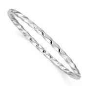 .925 Sterling Silver Rhodium Plated Polished Twisted Slip-On Child's Bangle