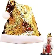 Glitter Santa Hat for Women, Santa Costume Hat with Shiny Sequins and, Glitter Sequin Hats, Christmas Hats, Christmas Sequin Santa Hat for Kids and Adults
