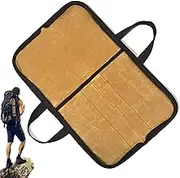 Knives Roll Bag - Camping Knife Bag, Waxed Canvas Storage | Travel Tools Case, Portable Kitchen Cutter Case, Heavy Duty Knife Roll, Kitchen Carry Case Use, Chef Tool Roll for Camping Travel Kitchen