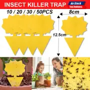 10/20/30/50x Dual Sided Sticky Trap Insect Killer Whitefly Trap Fruit Fly Gnat