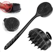 Silicone Body Scrubber, 2 in 1 Silicone Back Scrubber for Shower with Hair Scalp