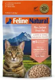 Feline Natural Grain-Free Freeze-Dried Cat Food (Lamb & Salmon, 320g) New-AU