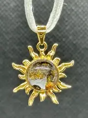 TOP QUALITY SERICHO PALLASITE METEORITE SUN PENDANT