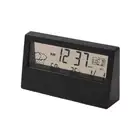 Thermo-Hygrometer Clock LCD Alarm Clock Weather Display for Home Office (Black)