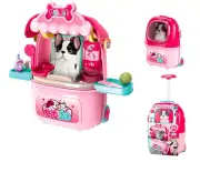 2 IN 1 Pretend Play Pet Trolley Case Dog Cat Set Home Play Toys Tool/Make Up/Kit
