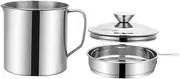 MOLUCKFU Fine Mesh Strainer Oil Pot Grease Can Handle Dishwasher Safe for Bacon Grease Ghee Used Oil