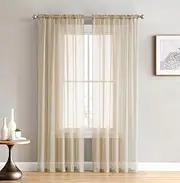 (Antique Taupe) - HLC.ME Antique Taupe 2-Pack 270cm inch x 210cm inch Window Curtain Sheer Panels
