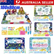 100x80cm Large Magic Water Drawing Painting Mat Kids Aqua Doodle Board Toy +PZR