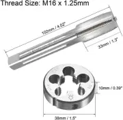 M16×1.25 HSS Metric Tap And Die Set,Thread Tap + Round Die Right Hand HSS Taper
