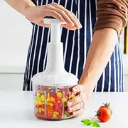 Kleva Sumo Vegetable Chopper Manual – Hand-Powered Food Chopper, Dicer & Mincer | Quick Push Chopper Salad, Fruits, Veggie's, Onion, Garlic & More | Easy to Clean, Compact & BPA-Free Kitchen Tool