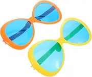 BESPORTBLE 2pcs Glasses Big Novelty Sunglasses Party Funny Sunglasses Novelty Clown Glasses Funny Party Sunglasses Glasses for Party Funny Eyeglasses Party Costume Glasses Plastic