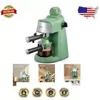 Quick Brew Espresso Machine Green with Milk Frother – Perfect for Home Baristas