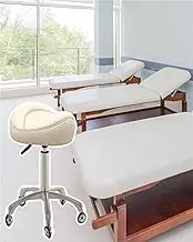 Saddle Chair Massage Clinic Ergonomic Office Stool, Adjustable Height Swivel Chair with Smooth Gliding Casters for Nail-Tech and Hair Stylist Use