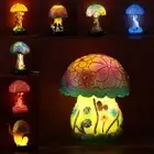 Stained Stained Mushroom Table Lamp Resin Bedside Lamp Decorative Lighting