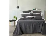 Bianca Geraldton Coverlet Set w Pillowcase Home Room Bedding Coal