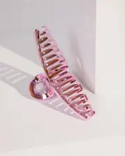 Pink Metallic Loop Claw Clip