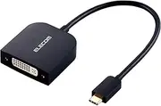 Elecom AD-CDVIBK USB-C DVI Converter (USB C to DVI), 0.5 ft (0.15 m), Converter Adapter, Black