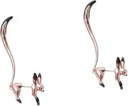 [WRITWAA] 2 Pcs Fox Earrings Funny Drop Earrings Korean Earrings Pendant Earrings Fox Shape Ear Studs Earrings Irregular Dangle Alloy Earring Earrings Miss Ear Drops Tassel White