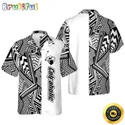 Black and White Modern Pattern Golfaholic Hawaiian Golf Shirt For Sport Lovers I