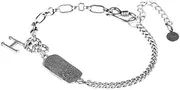 [FEATUR] Ladies Jewellery Gift,Silver Bracelets for Womens,Charm Bracelet, Small Fish Bracelet Female 925 Sterling Silver Vintage Distressed Bracelet Versatile Simple Design Thai Silver Jewelry, 17+5cm