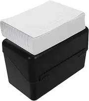 Kisangel 1 Set Index Card Holder Storage Box with Lined Memo Cards for Office Home School Efficient Document Organizer Compact Design for Desk