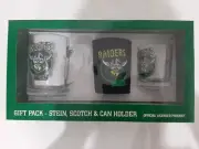 CANBERRA RAIDERS Gift Pack - Stein Scotch & Can Holder, (Beer Mug,Glass,Cooler)