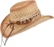 [CATIEBYE] Unisex Party Cowgirl Hat Fashion Cowboy Hat Sun Shield Comfortable Material Outdoor Costume Use