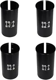 Xmomx Set of 4 Sizes Bike Seat Post Adapter Shim Seat Post Adapter Bicycle Seat Tube Conversion Sleeve 25.4mm to 27.2/28.6/30.9/31.6mm 60mm Length Aluminum Alloy for Road Mountain Bike MTB
