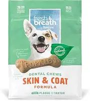 Natural Dog Chew Treats Healthy Fresh Breath Dental Bones Choose Size & Formula (Skin/Coat - Small 20ct)