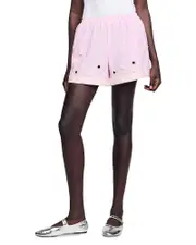 Sandro Rhinestone Striped Shorts