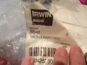 NEW IRWIN HANSON 6540 Die Set 5ct 7/16 20 nfi Hex B718