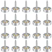 20 Pack Brushed Mirror Screws 16mm Stainless Steel Decorative Screws Mirror Nails for Mirror Tables Bath Plates