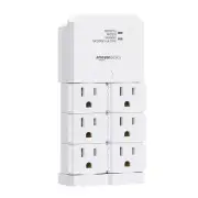 6-Outlet Surge Protector Wall Mount Extender, 1080 Joules, White