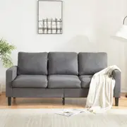 Homfurn Contemporary Fabric 3 Seater Couch, Comfortable Sectional Sofas, Grey