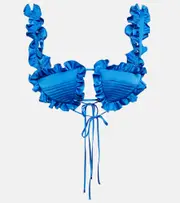 [The Attico] The Attico Glory ruffled satin bralette AU 6 blue