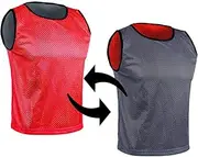 SPORTSBIBS Football Vest for Children and Adults, Reversible Vest 2 Colours, Training Bib, Marking Shirt, Double-Sided for Team Game, Women, Men, Juniors, Seniors,