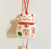Japanese Good Luck Wind Chime Maneki Neko Ceramic Lucky Cat wind chimes