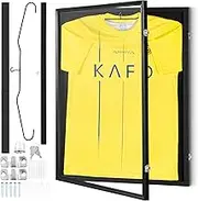 VEVOR Jersey Display Frame Case, 590 x 790 x 40 mm, Large Lockable Sport Jersey Shadow Box with 98% UV Protection PC Glass and Hangers, for Baseball Basketball Football Hockey Shirt and Uniform