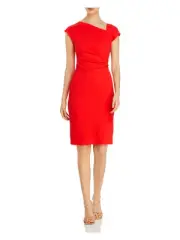 NARCISO RODRIGUEZ Womens Orange Lined Cap Sleeve Above The Knee Sheath Dress 38