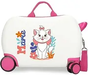 Joumma Disney Marie in White Children's Suitcase White 45x31x20cm Hard Shell ABS 24.6L 1.8 kg 4 Wheels Hand Luggage, White, Children's Suitcase, White, Children's Suitcase
