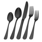 20 Pcs Stainless Steel Matte Black Silverware Set Tableware Cutlery for Kitchen