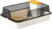 kowaku Cat Litter Box with Frame Open Top for Indoor Cats for Rabbits Small Animals Hamsters