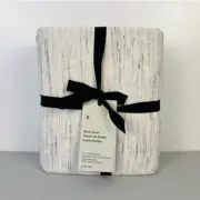 West Elm Washed Melange Jacquard KING CAL KING Duvet Cover Cream Gray- NWT