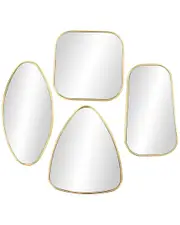 CosmoLiving by Cosmopolitan Cosmoliving By Cosmopolitan Set of 4 Wood Wall Mirror With Varying Shapes