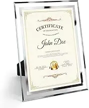 Hoikwo Glass Picture Frame DIN A4 21 x 29.7 cm Table Stand Document Frame - Single for Certificates, Diplomas, Graduations, Family Photos and Wedding Pictures