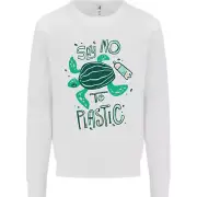 Climate Change Say No To Plastic Kids Sweatshirt Jumper