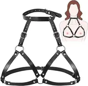 BDSM Sex Bondage Chest Sex Harness for Women, A to C Cup Breast Bondage Restraints Strap Collar Cage Bra Cuffs, Sex Toy for Couples SM Sex Game