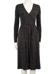 Black Midi Polkadot Dress